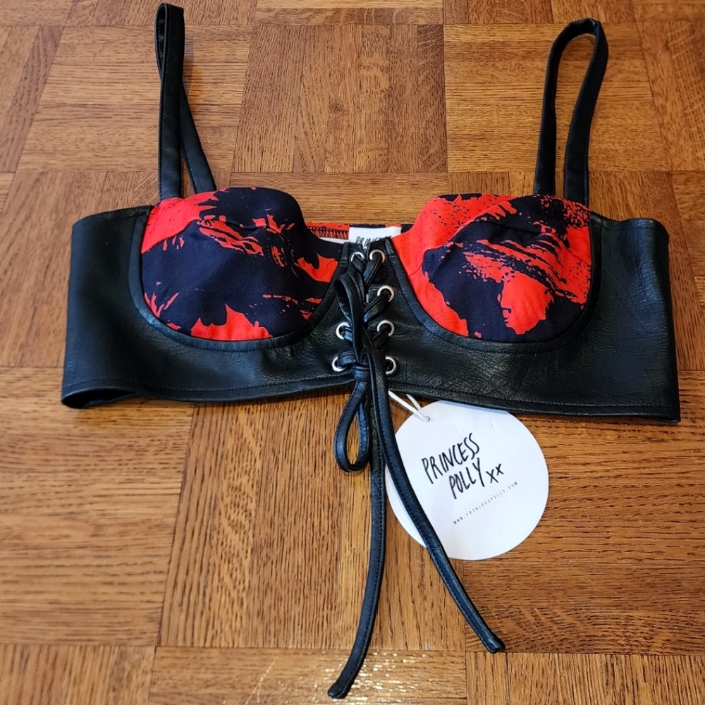 NWT Princess Polly Mainstage PU Crop Top